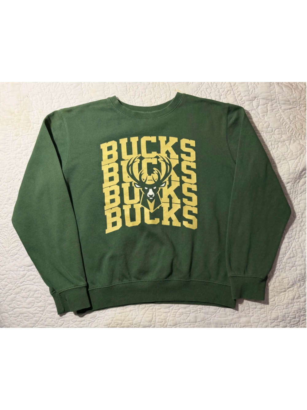 NBA Milwaukee Bucks Green Graphic Crewneck Sweatshirt Size L